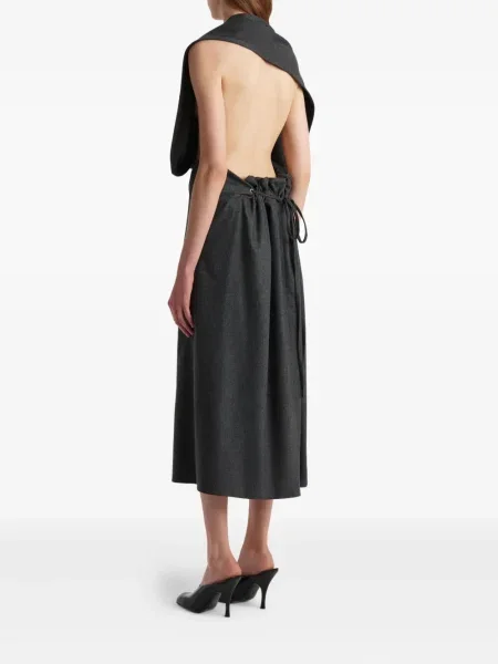 Rochie midi Khaite drapată gri