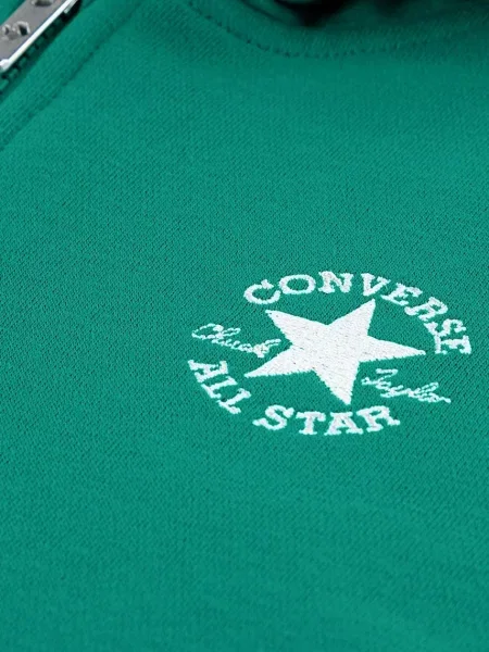 Суичър с качулка Converse зелено