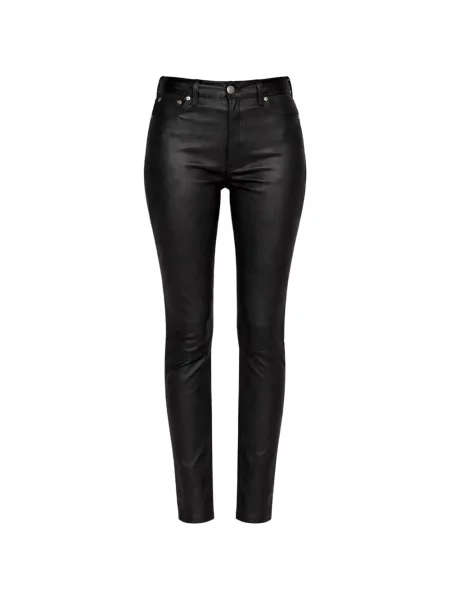 Pantaloni Polo Ralph Lauren din piele negru