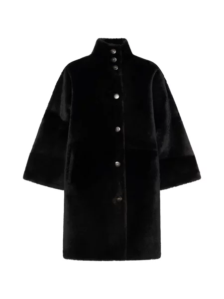 Haină din piele de oaie Yves Salomon din piele de oaie negru