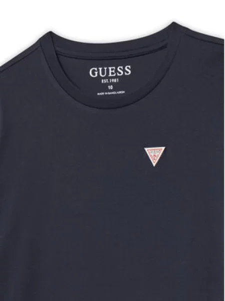 Guess Marškinėliai Tamsiai Regular Fit mėlyna