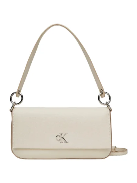 Calvin Klein Geantă Minimal Monogram Shoulder Pouch Écru bej