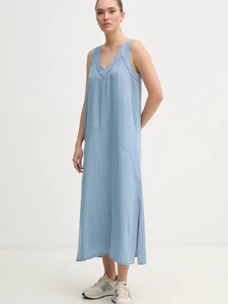 Dkny rochie midi drept albastru