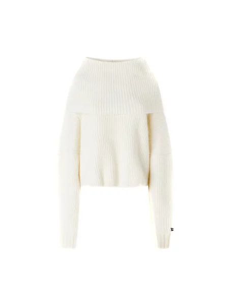 Dzianinowy sweter Pinko casual biały