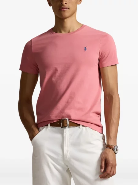 Дълго мрежеста тениска Polo Ralph Lauren с кръгло деколте зелено