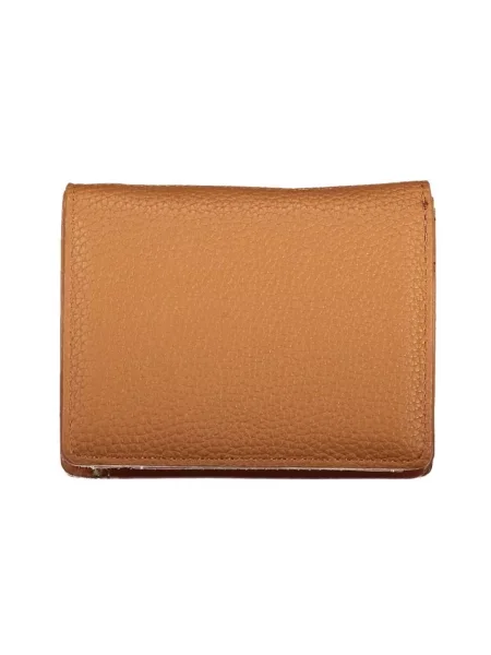 Lniany portfel Valentino Bags brązowy