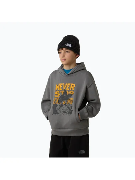 Gyerek pulóver The North Face Sports Oversized Hoodie Graphic smoked pearl. Méret: XS szürke