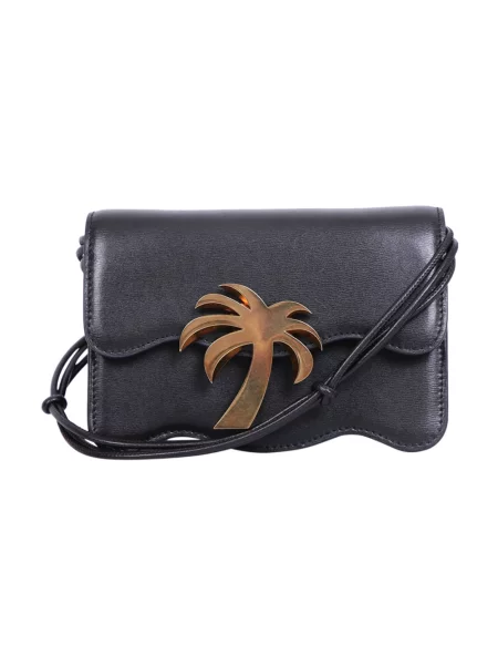 Mała mały torba plażowa Palm Angels skórzana czarna