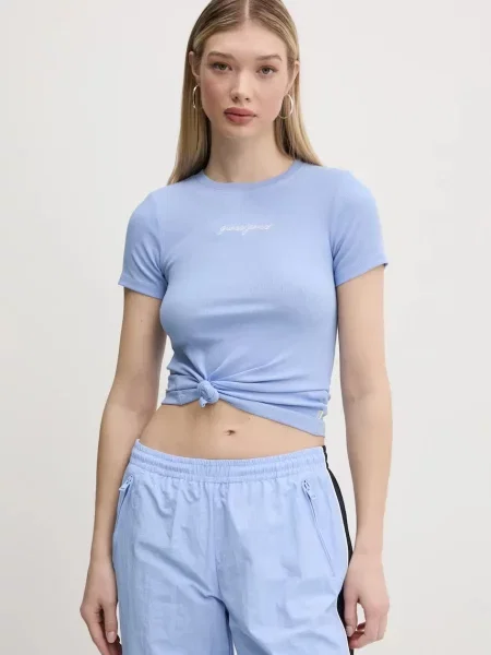 Тениска Guess Jeans тюркоазено синьо