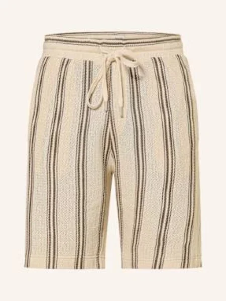 Drykorn Úpletové Šortky Brikko / tmavě hnědá béžová