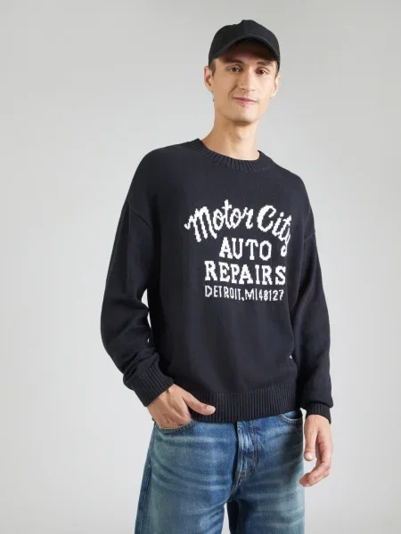 HOLLISTER Pulover negru alb