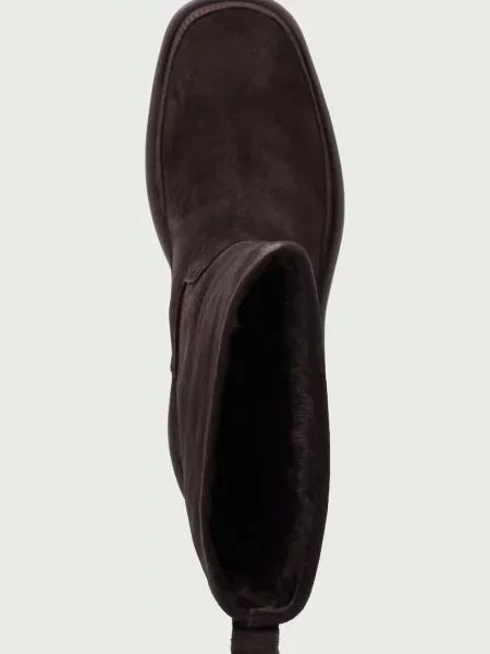 Calvin Klein bokacsizma női velúr FLATFORM MID BOOT SUEDE WL barna