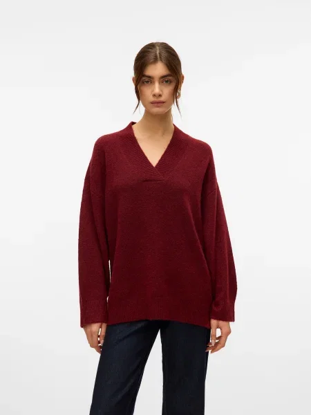 VERO MODA Pulover VMBANG vin roșu