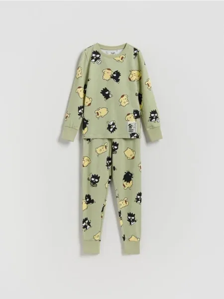Reserved Dwuczęściowa piżama Hello Kitty and Friends jasnozielony