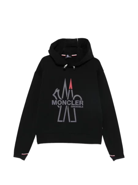 Mikina s kapucí Moncler Grenoble s potiskem černá