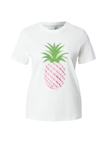 ONLY Tricou ONLKITA verde deschis / lila / mov pastel alb