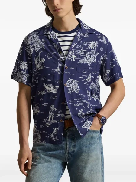 Ριγέ δερμάτινος κάλτσες Polo Ralph Lauren με κορδόνι μαύρο