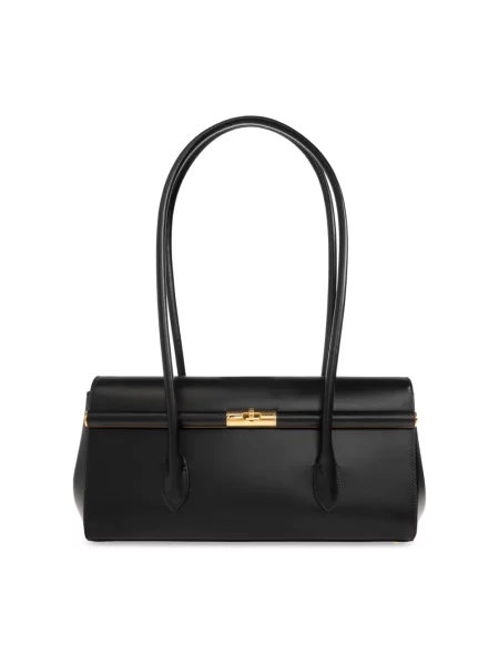 Lniana torebka Dolce And Gabbana czarna