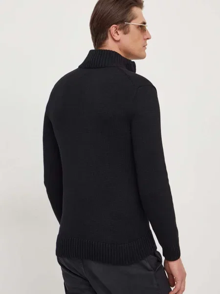 Sweter Ralph Lauren z kołnierzem z długim rękawem czarny