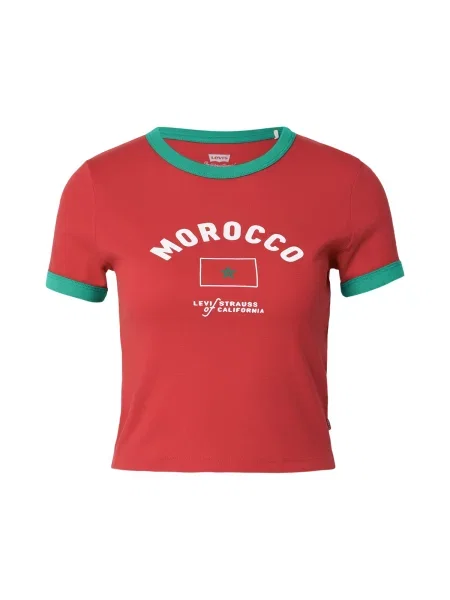 LEVI'S ® Tricou Morocco  Ringer Tee verde / roșu alb