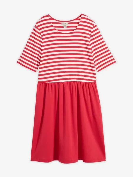 Sukienka T-shirtowa z czystej bawełny czerwona