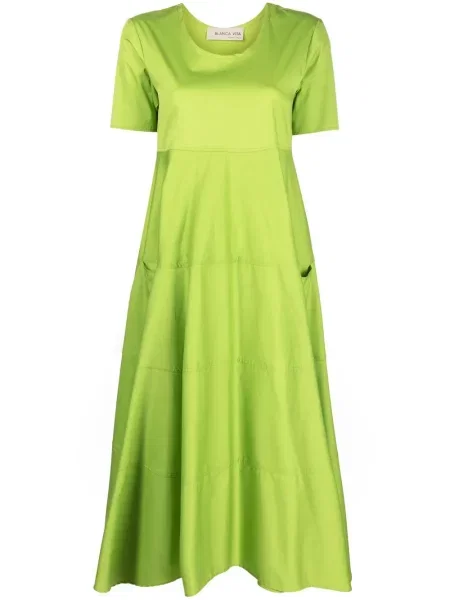 Rochie tip cămașă Blanca Vita de costum verde