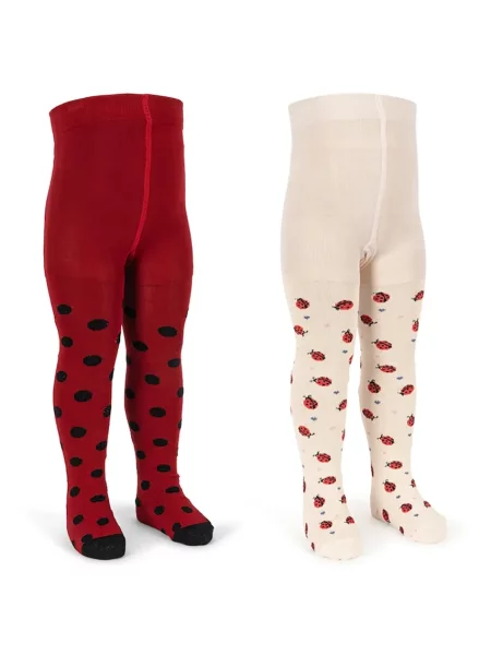Konges Sløjd колготи дитячі 2 PACK LADYBUG JACQUARD TIGHTS