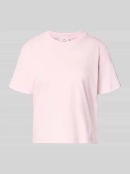 T-shirt o kroju relaxed fit z czystej bawełny S.oliver Red Label różowa