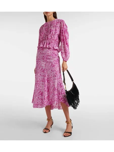 Top Isabel Marant de mătase cu imagine