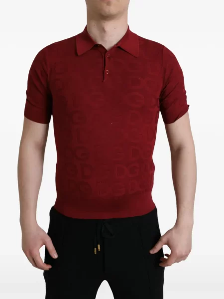 Scurt tricou polo Dolce & Gabbana cu autograf roșu