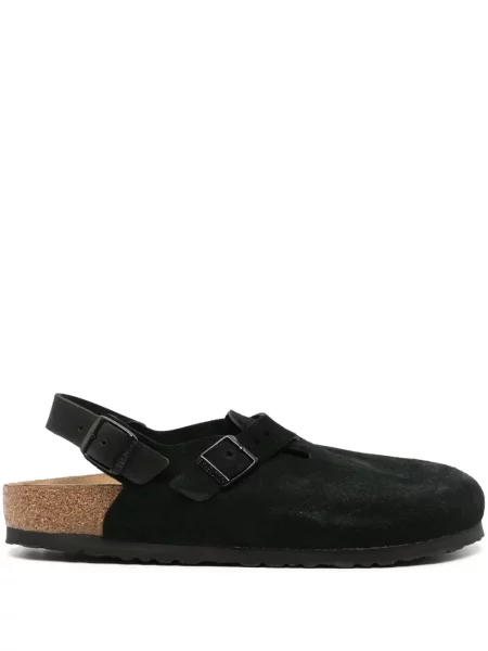 Papuci Birkenstock din piele de căprioară negru