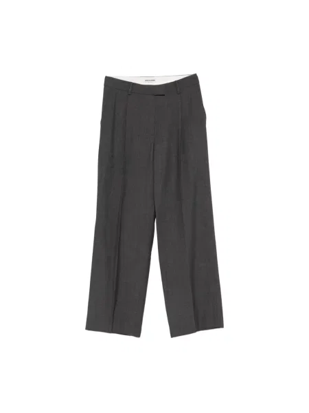 Szerokie spodnie Low Classic wełniane klasyczne szare