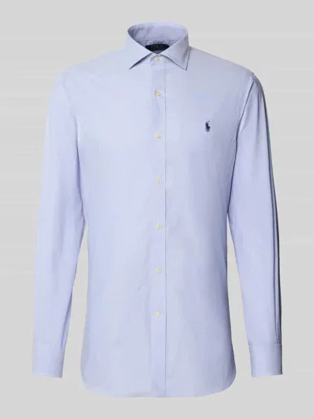 Koszula biznesowa o kroju slim fit z czystej bawełny Polo Ralph Lauren błękitna