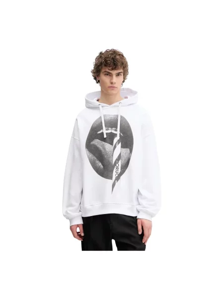 Bluza z kapturem Fiorucci z kapturem biała