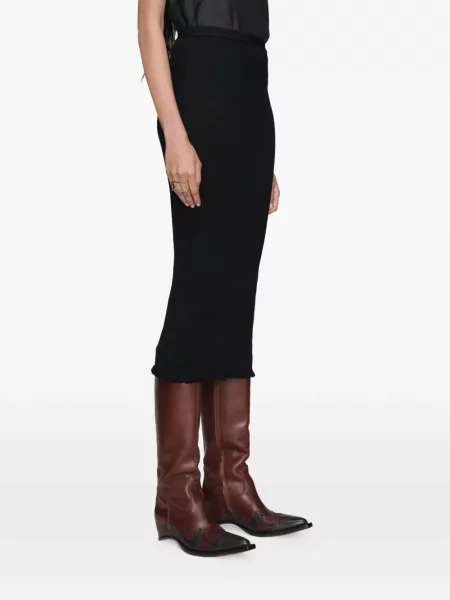 Fustă midi Maison Margiela tricotate negru