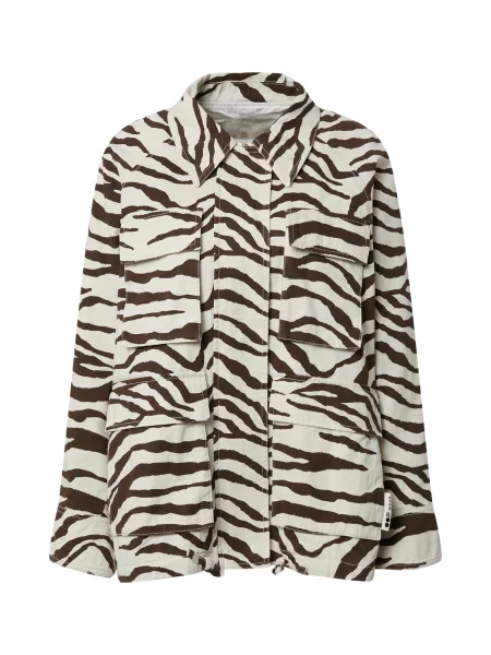 OOF WEAR Přechodná bunda kaštanově hnědá bílá