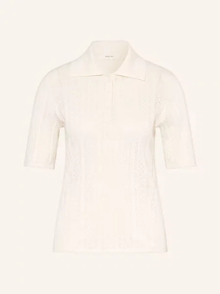 Selected Femme Pletené Polo Tričko krémová