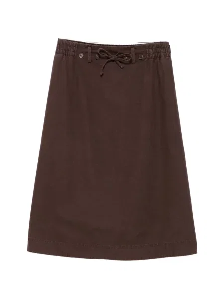 Fustă midi Golden Goose din țesătură twill maro