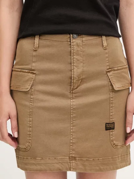 G-Star spódnica jeansowa Cargo short brązowa