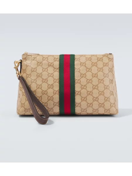Geantă Gucci din canvas bej
