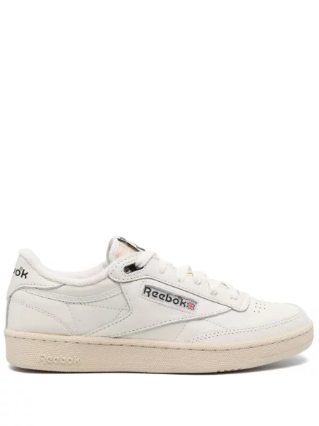 Sneakerși Reebok cu șireturi din piele alb