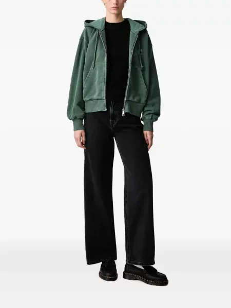 Hanorac cu glugă Carhartt Wip cu autograf verde