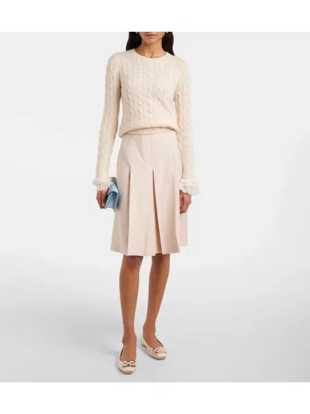 Balerini Roger Vivier din piele alb