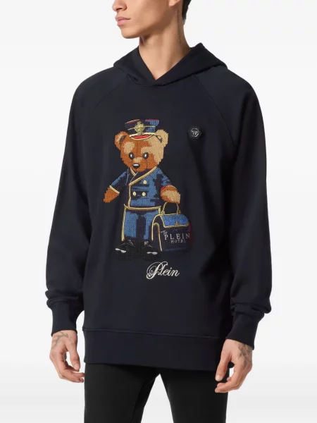 Ursuleț de pluș hanorac cu glugă Philipp Plein albastru