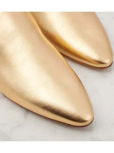 Papuci tip mules Gianvito Rossi din piele auriu
