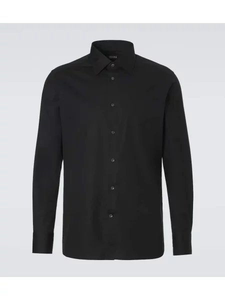 Cămașă Zegna din poplin negru