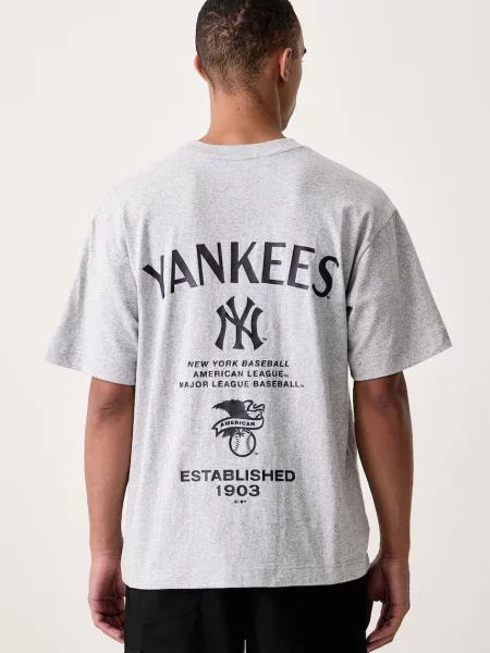 47 brand T-shirt z bawełną MLB New York Yankees szara