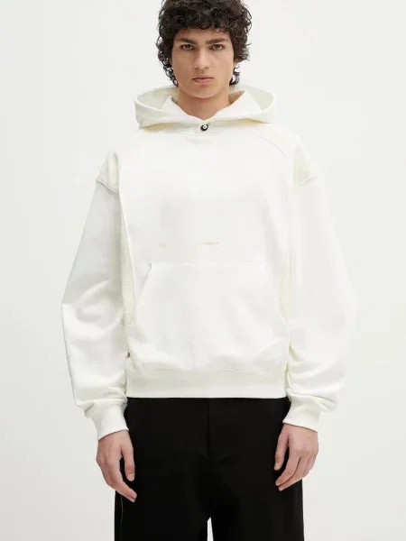 Mikina Ader Error Apparel-Top s kapucí vzorovaná béžová