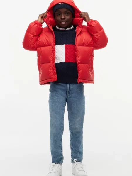 Tommy Hilfiger пухено яке за деца червено