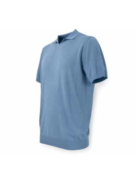 Koszulka polo Cashmere Company z kaszmiru niebieska